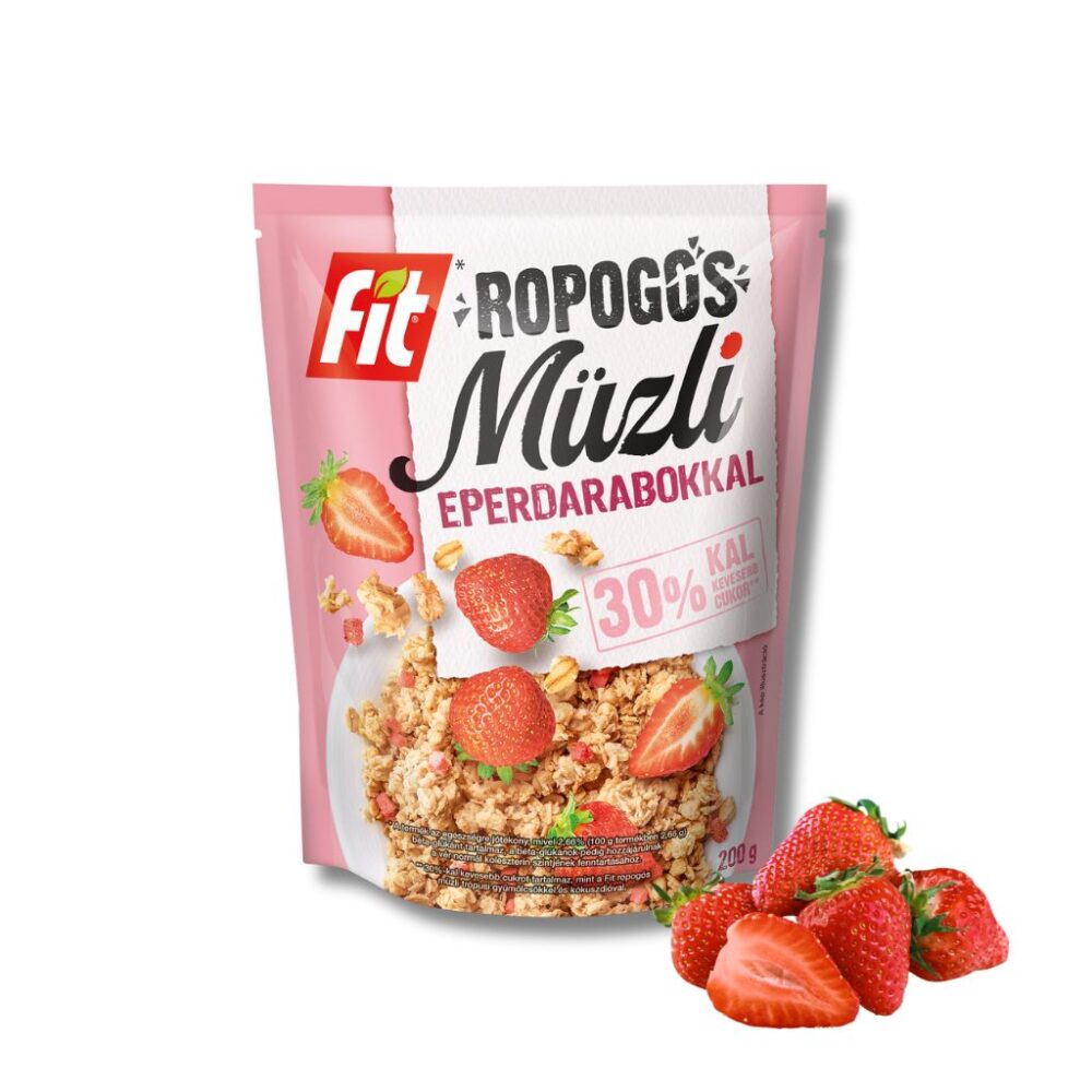 Ropogós müzli eperdarabokkal