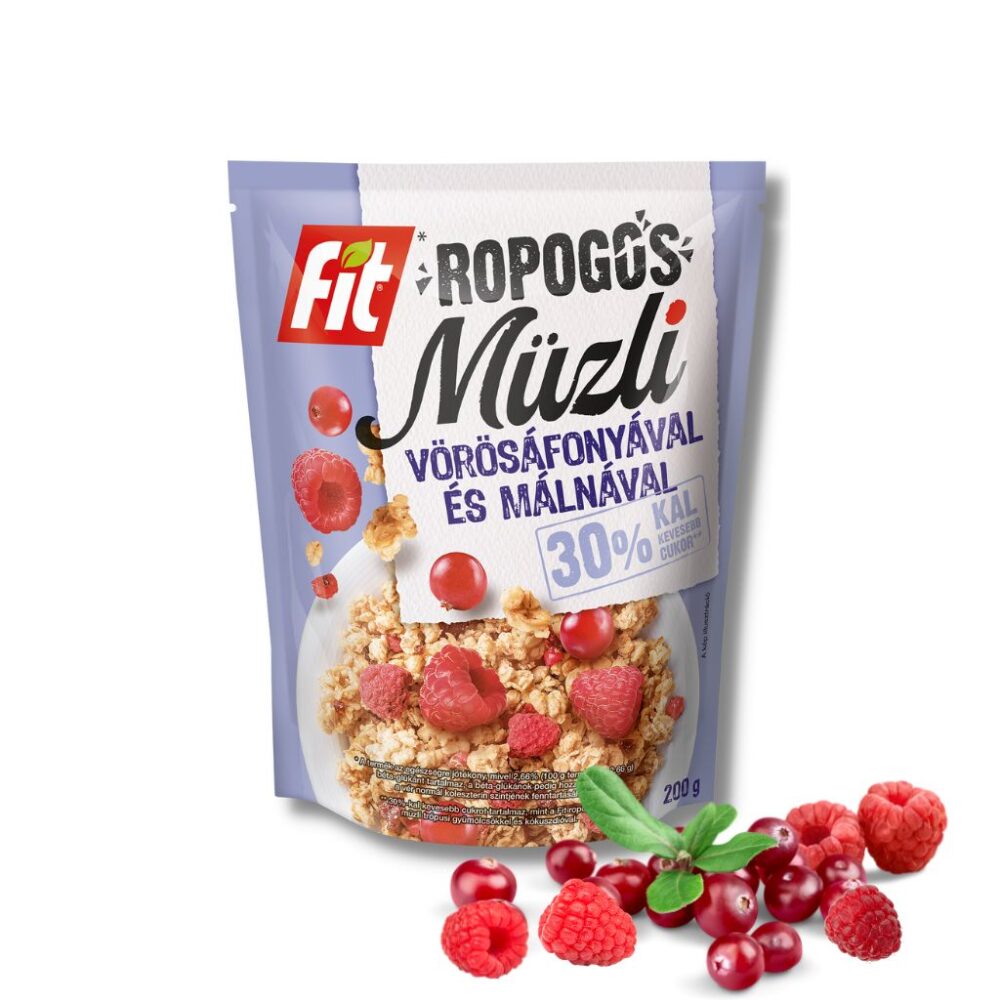 Ropogós müzli vörösáfonyával és málnával