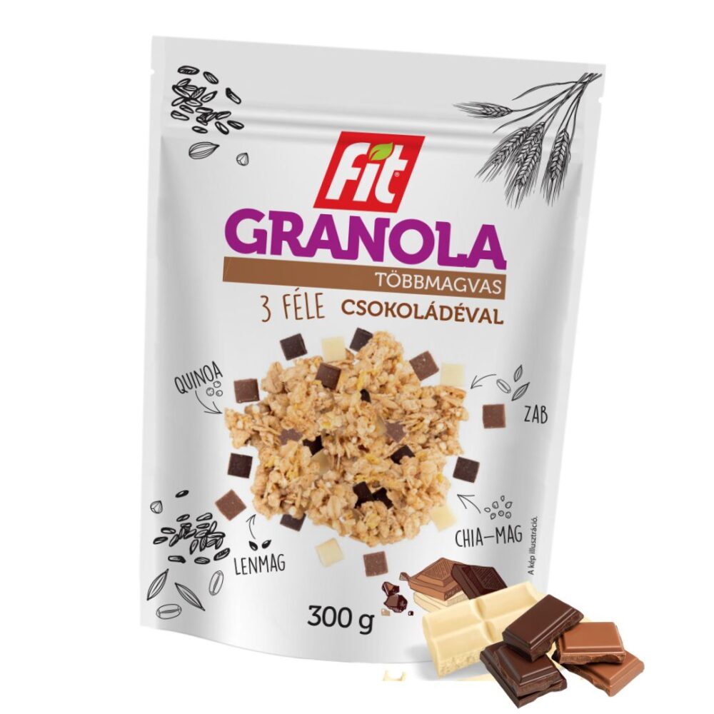 Granola többmagvas 3 féle csokoládéval