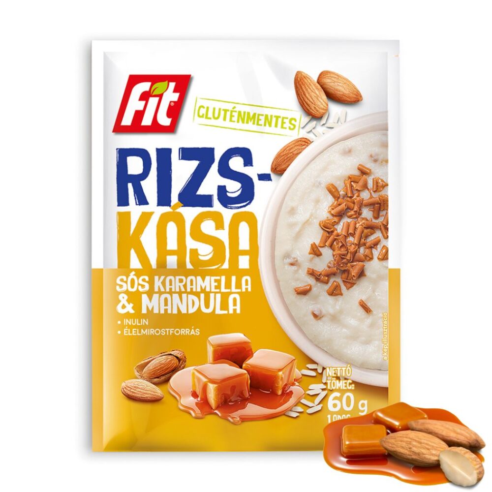 Rizskása sós karamellával és mandulával