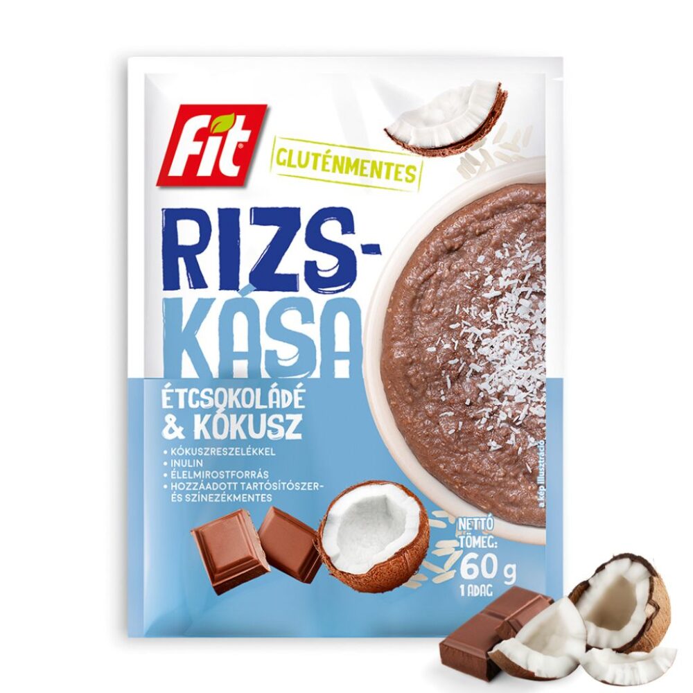 Rizskása étcsokoládéval és kókusszal