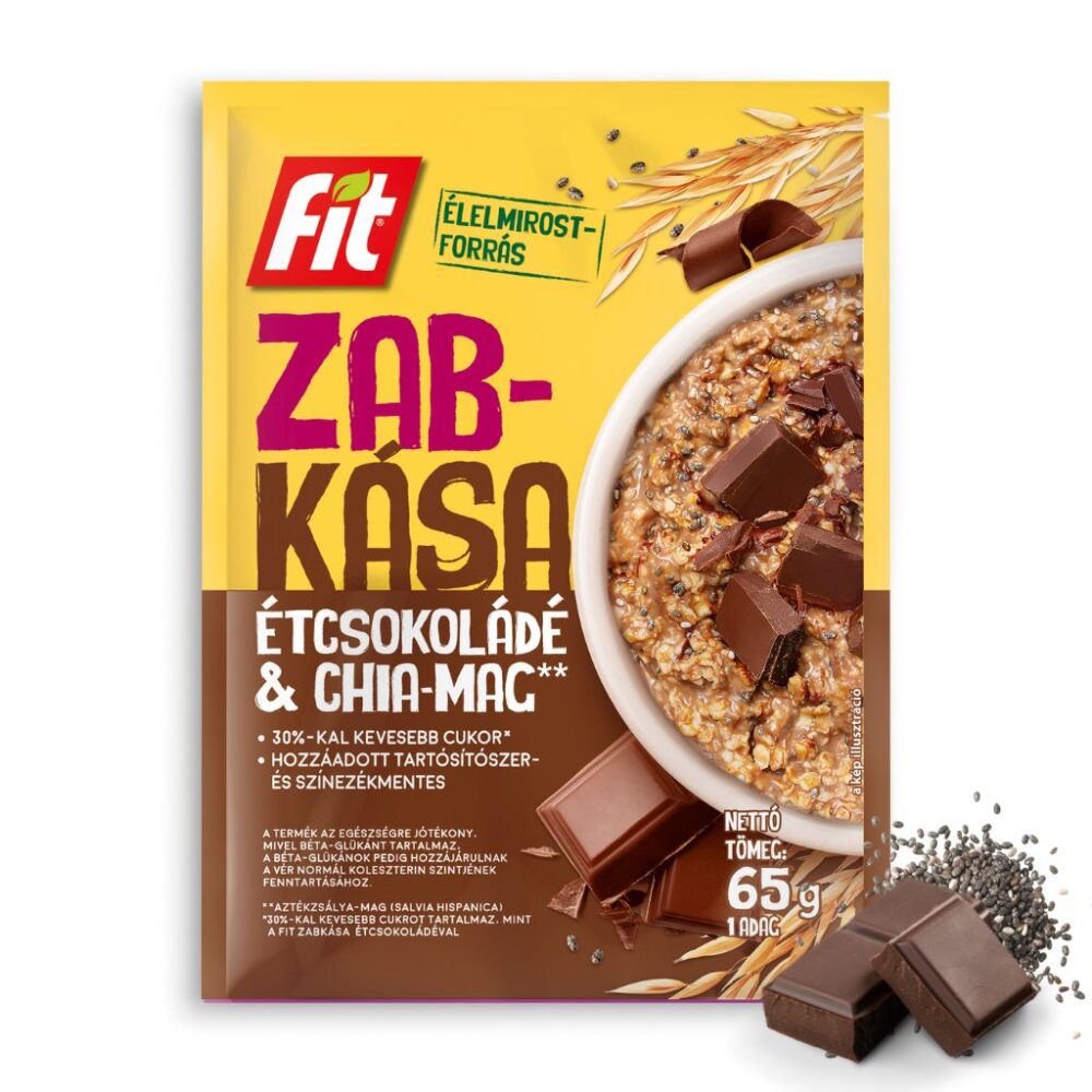 Zabkása étcsokoládéval és chia-maggal