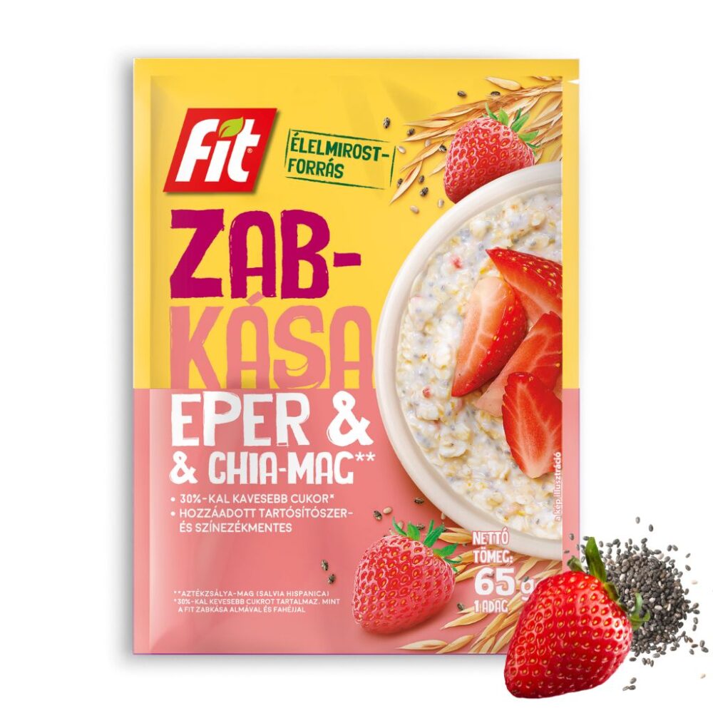 Zabkása eperrel és chia-maggal